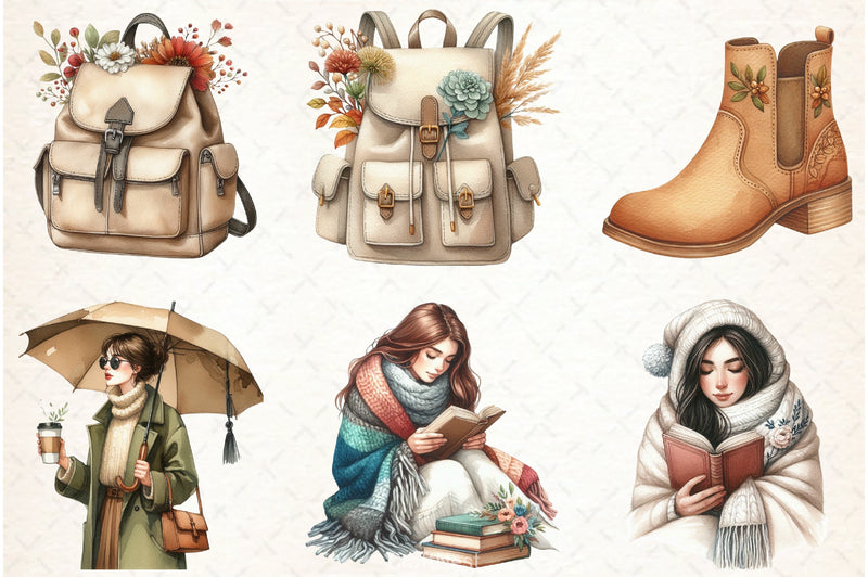 Autumn Cozy Fall Clipart Bundle - CraftNest - Digital Crafting and Art
