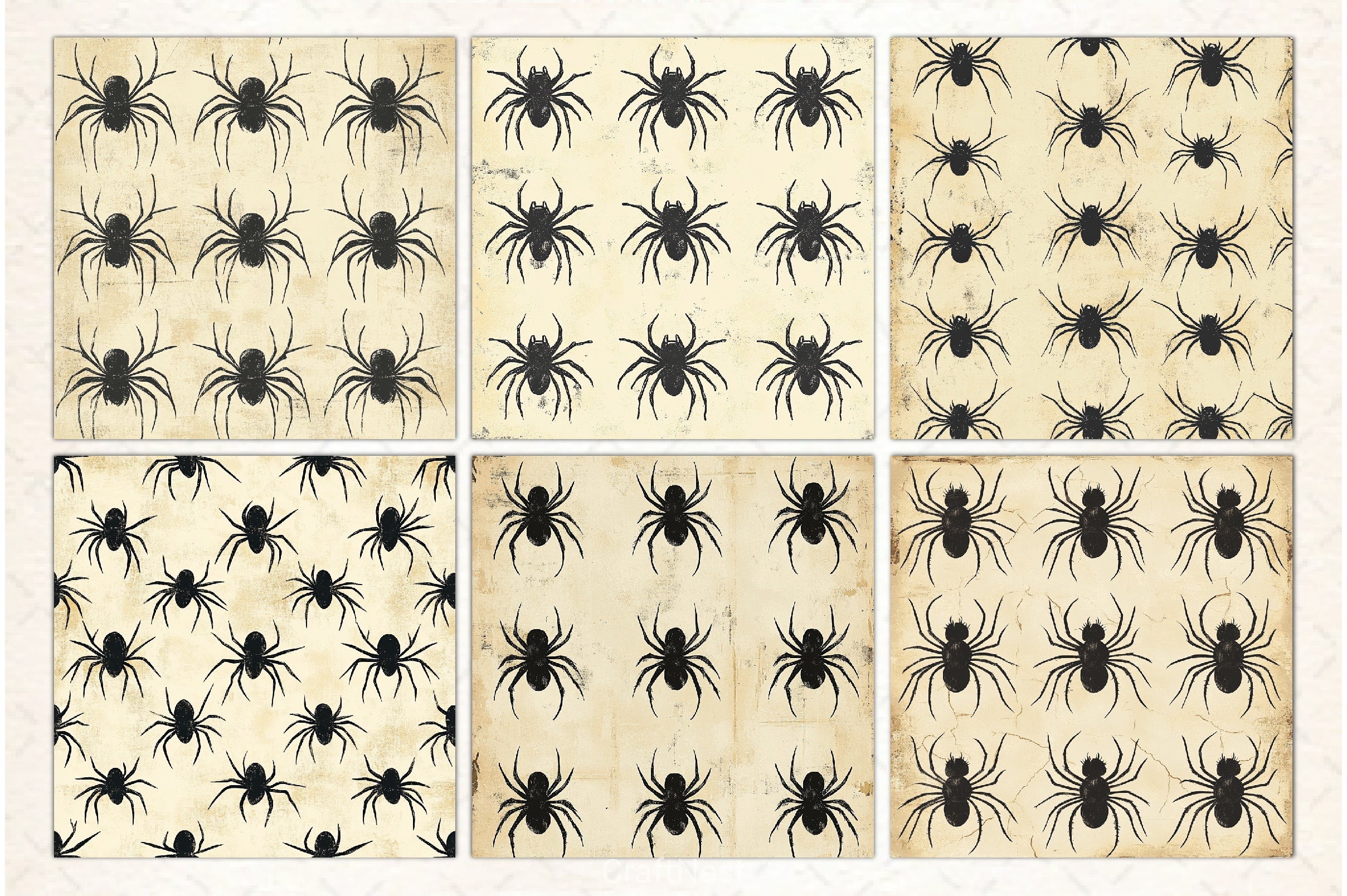 Halloween Spiders Digital Paper Pack - CraftNest - Digital Crafting and Art
