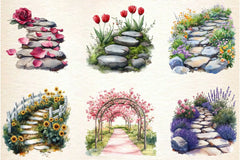 Flower Garden Pathway Clipart Bundle - CraftNest - Digital Crafting and Art