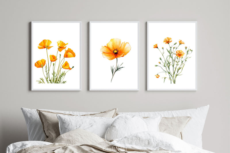 Wild Floral Orange Flowers Clipart Bundle - CraftNest - Digital Crafting and Art