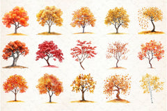 Autumn Trees Clipart Bundle 6 - CraftNest - Digital Crafting and Art
