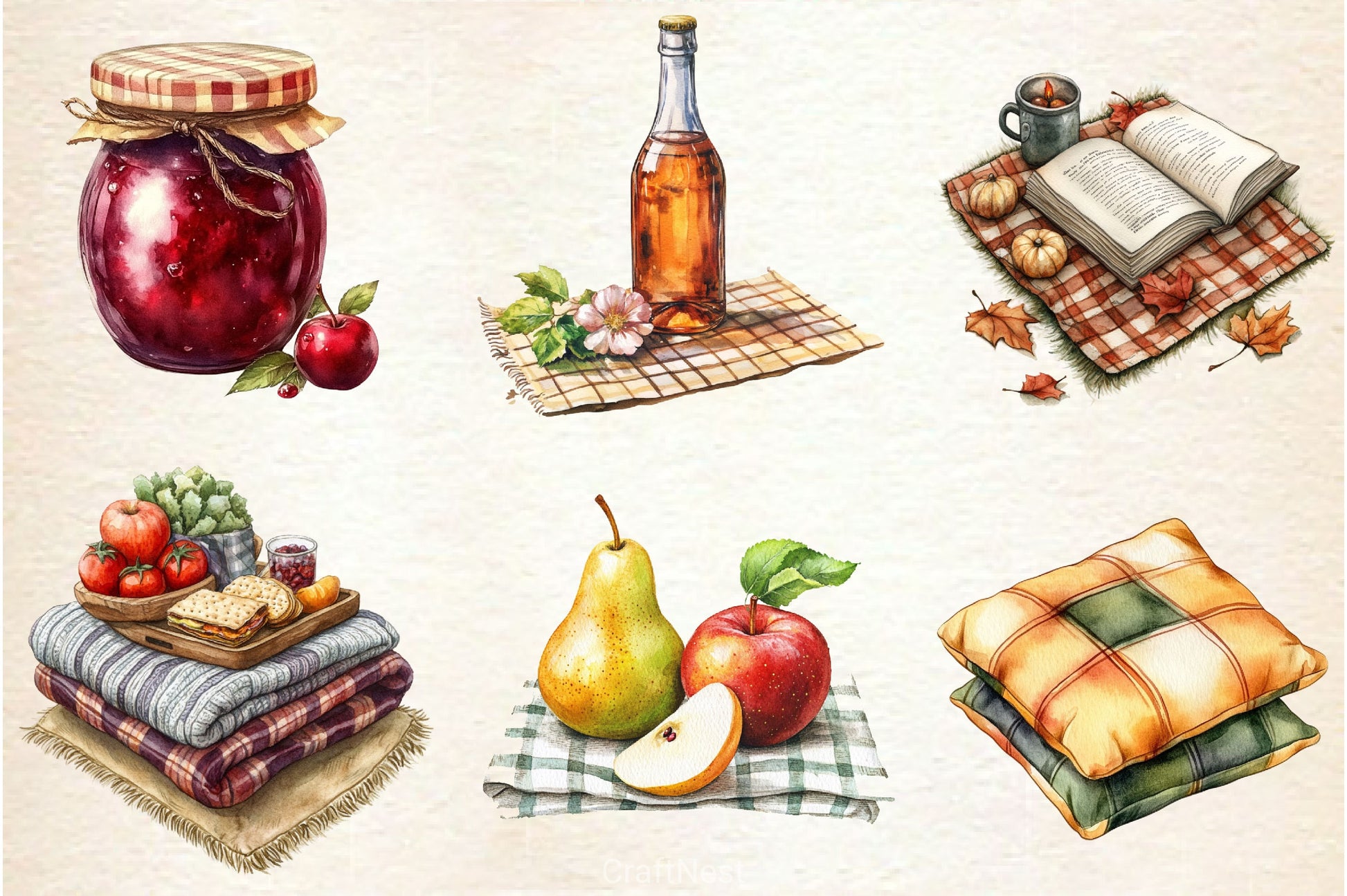 Fall Picnic Clipart Bundle 2 - CraftNest - Digital Crafting and Art