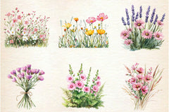 Pink Summer Meadow Clipart Bundle 2 - CraftNest - Digital Crafting and Art