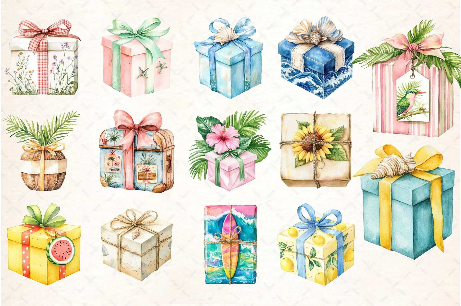 Summer Gift Box Clipart Bundle - CraftNest - Digital Crafting and Art