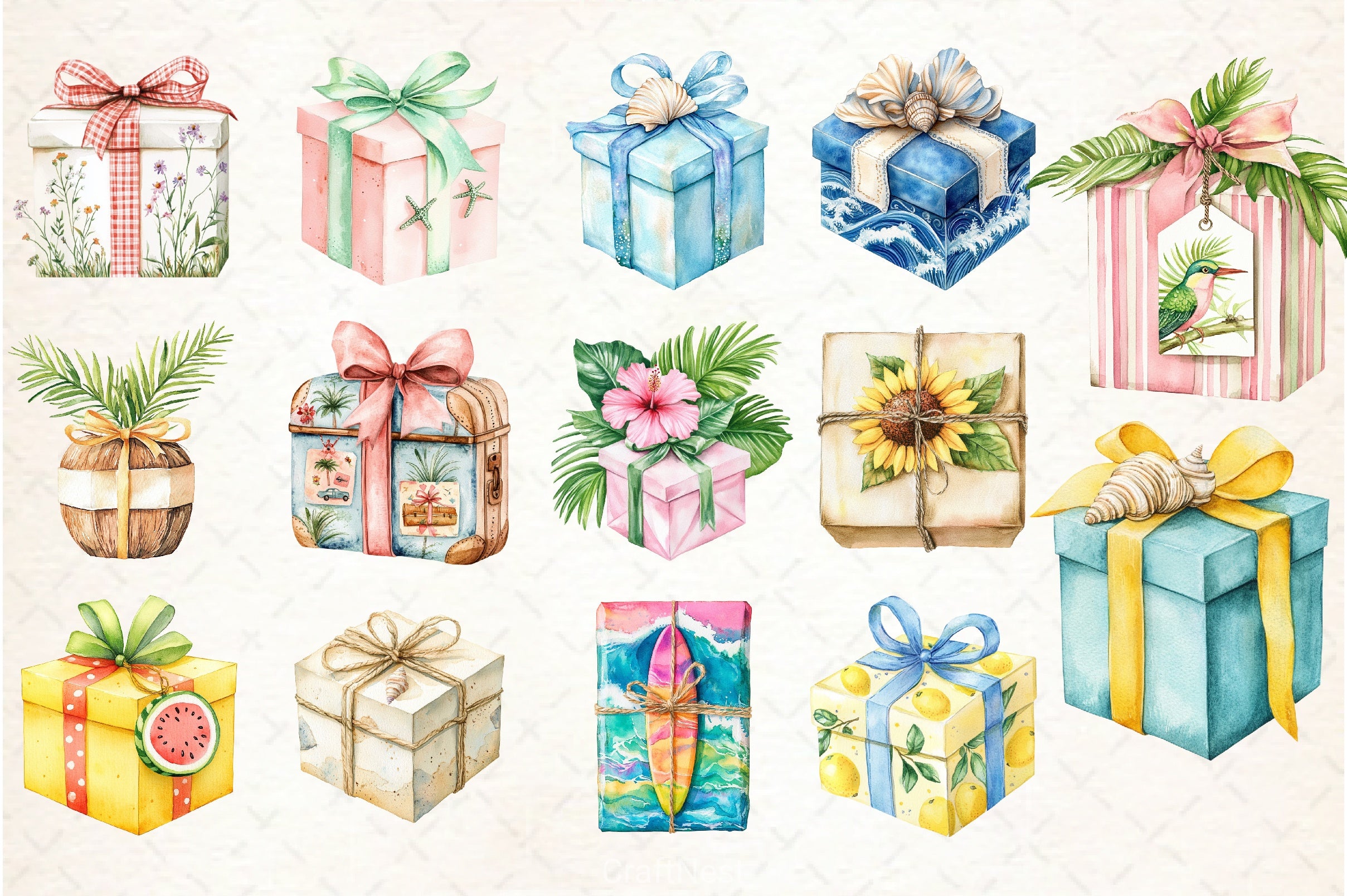 Summer Gift Box Clipart Bundle - CraftNest - Digital Crafting and Art