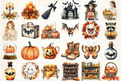 Cozy Halloween Clipart Bundle 3 - CraftNest - Digital Crafting and Art