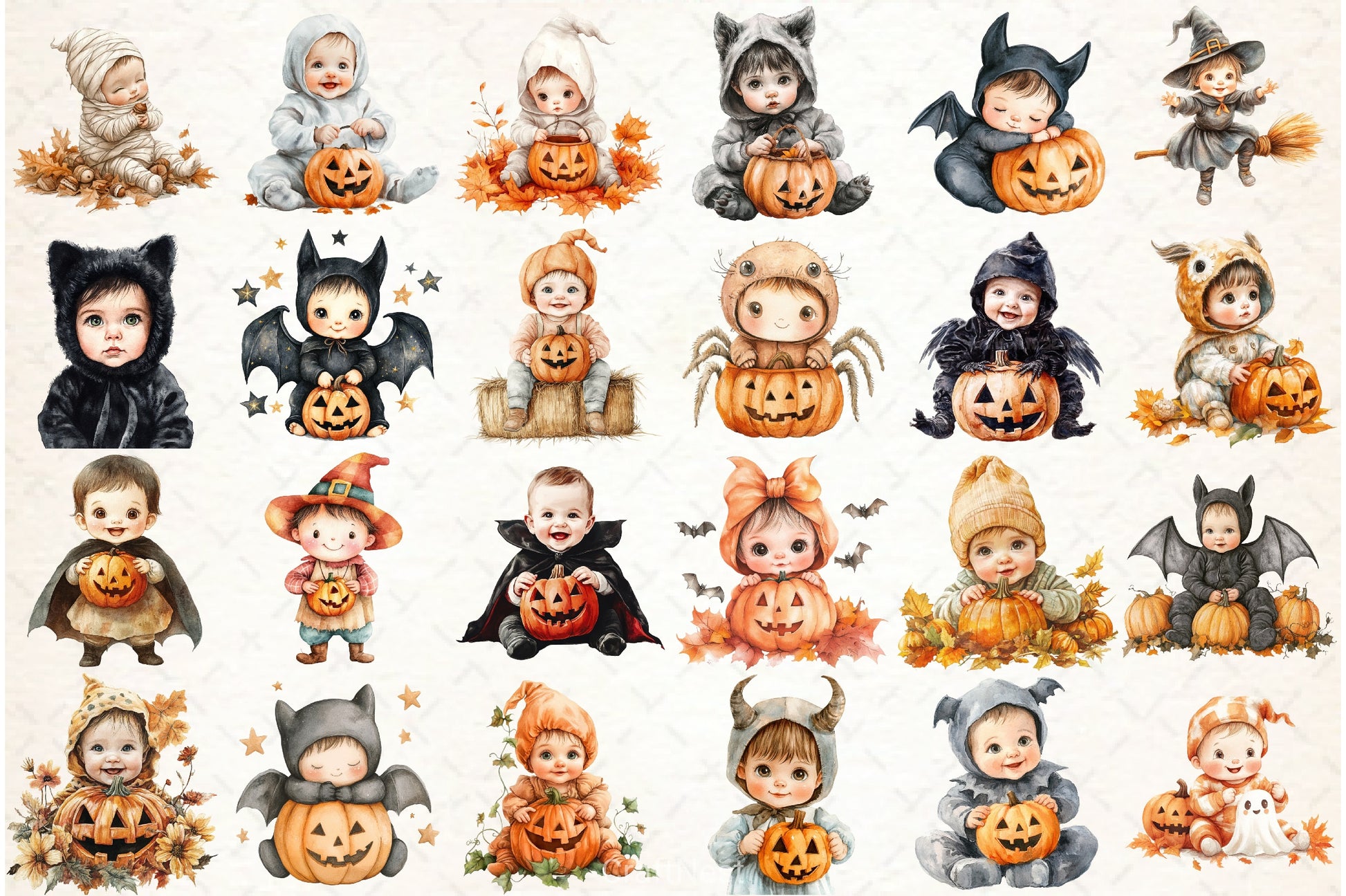 Autumn Spooky Baby Clipart Bundle - CraftNest - Digital Crafting and Art