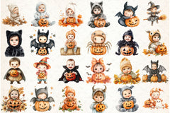 Autumn Spooky Baby Clipart Bundle - CraftNest - Digital Crafting and Art