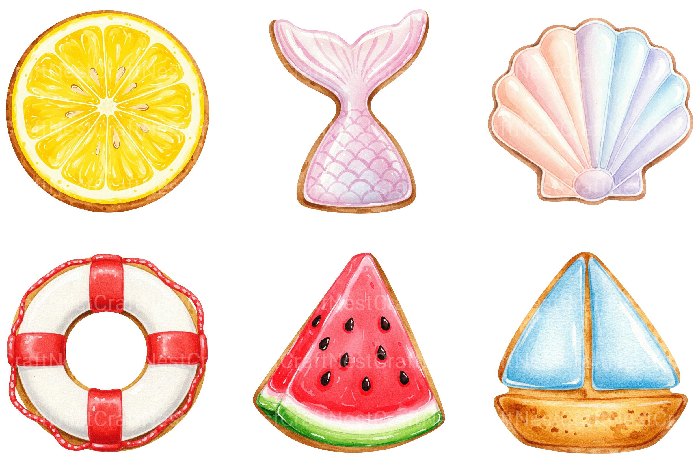 Summer Cookies Clipart - CraftNest - Digital Crafting and Art