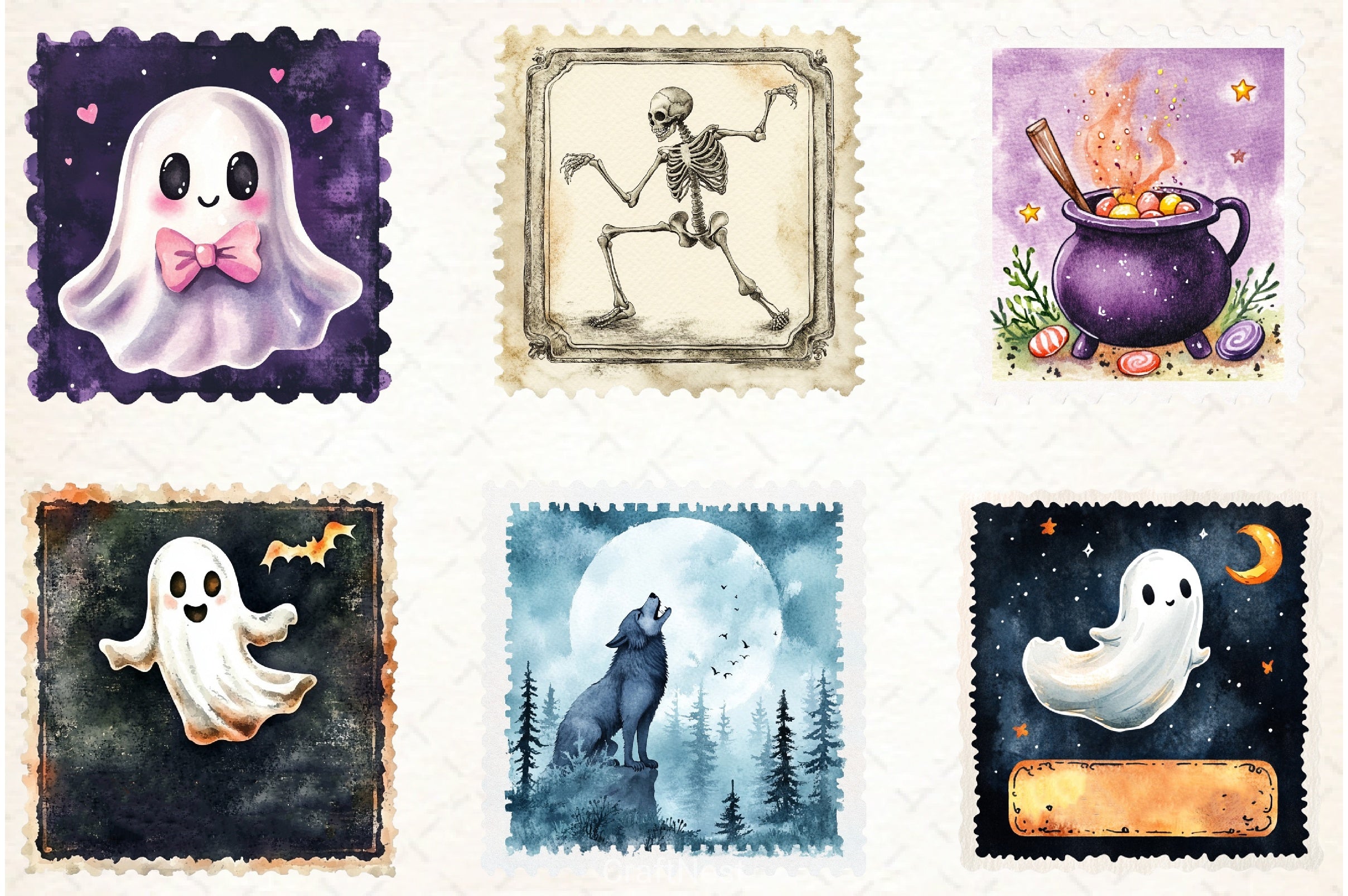 Halloween Stamp Clipart Bundle 3 - CraftNest - Digital Crafting and Art