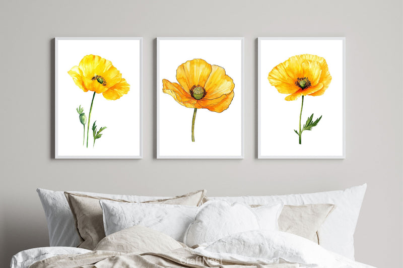 Yellow Poppy Flower Clipart Bundle - CraftNest - Digital Crafting and Art