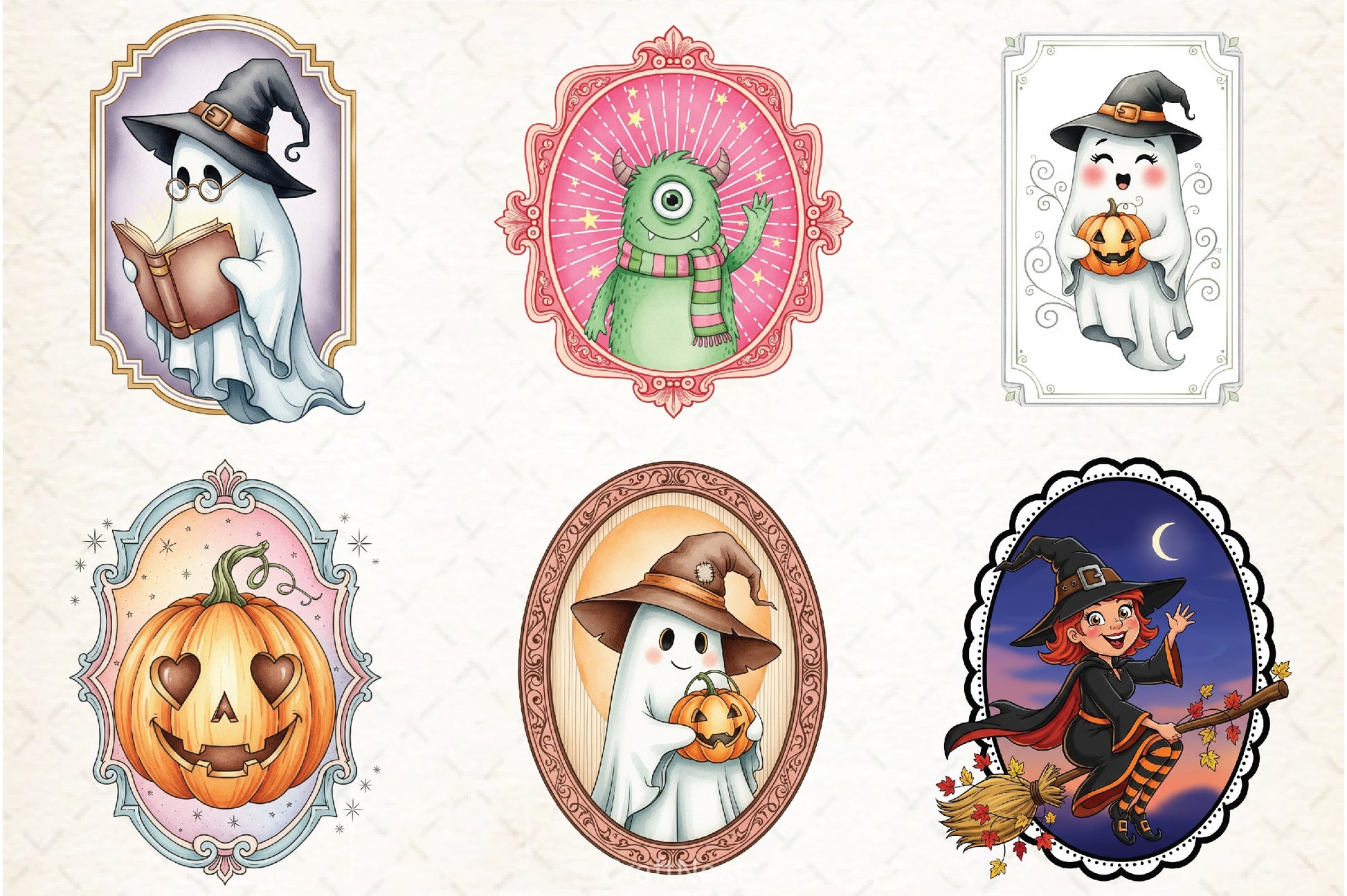 Vintage Halloween Frames Clipart Bundle - CraftNest - Digital Crafting and Art
