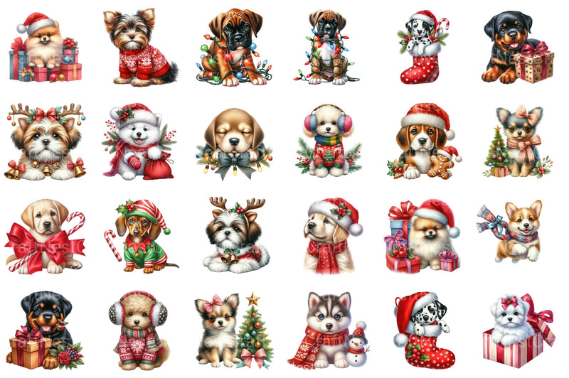 Christmas Puppies Clipart Bundle - CraftNest - Digital Crafting and Art