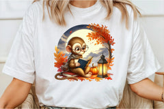 Cute Autumn Monkey Clipart Bundle - CraftNest - Digital Crafting and Art