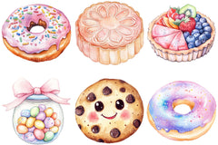 Kawaii Pastel Desserts Clipart - CraftNest - Digital Crafting and Art