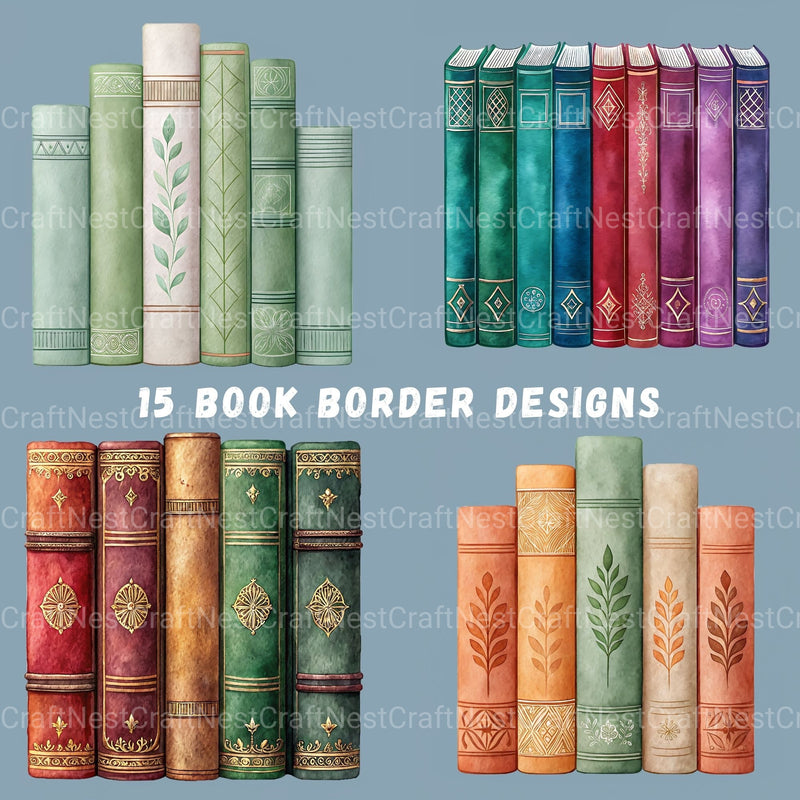 Book Borders Clipart Bundle - CraftNest - Digital Crafting and Art
