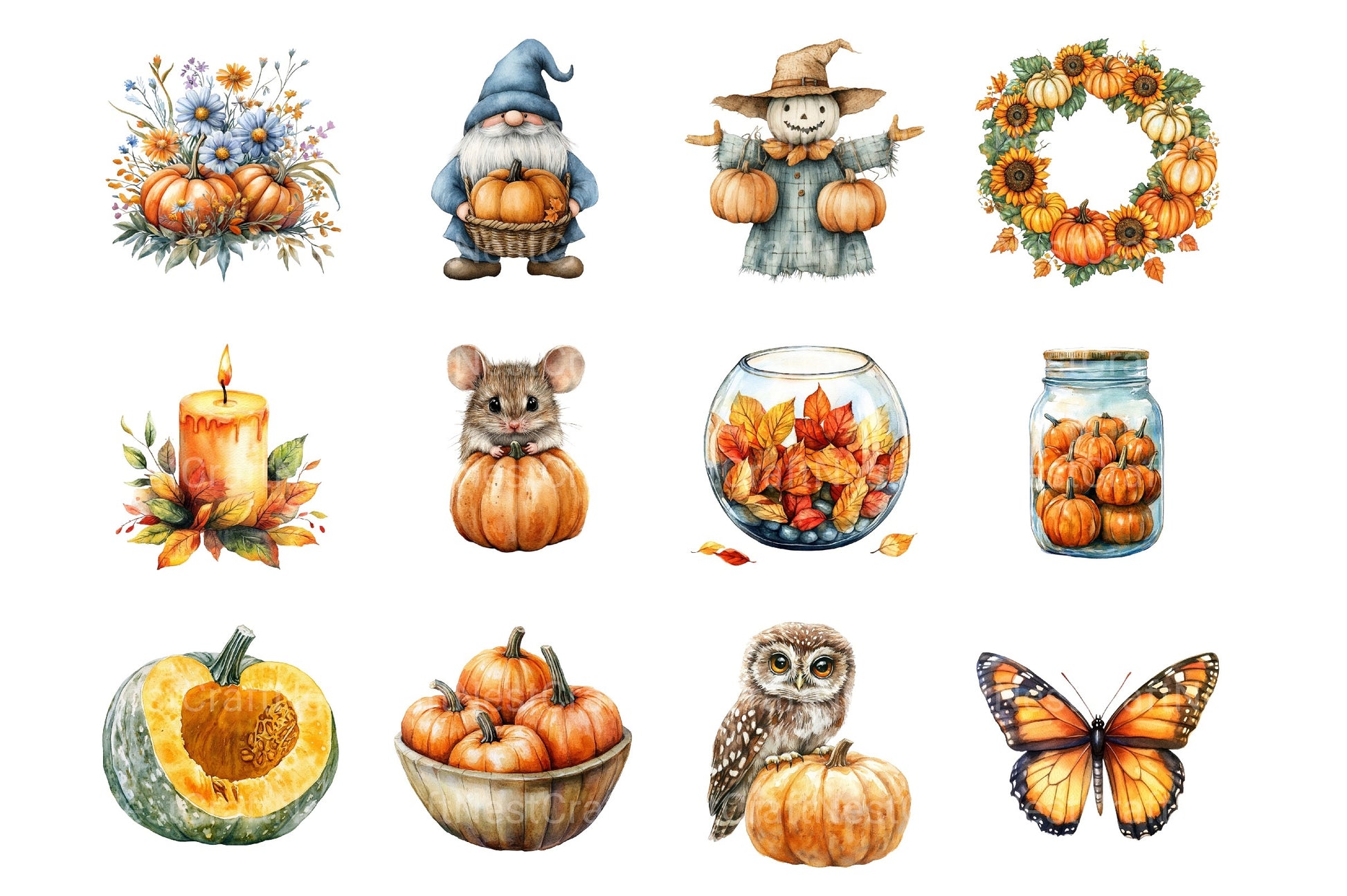 Pumpkin Season Clipart Bundle - CraftNest - Digital Crafting and Art
