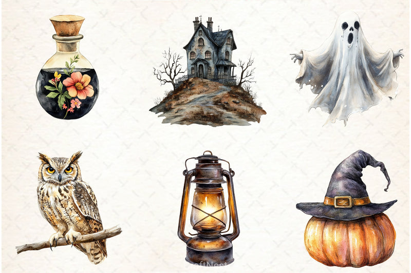 Vintage Halloween Clipart Bundle 12 - CraftNest - Digital Crafting and Art