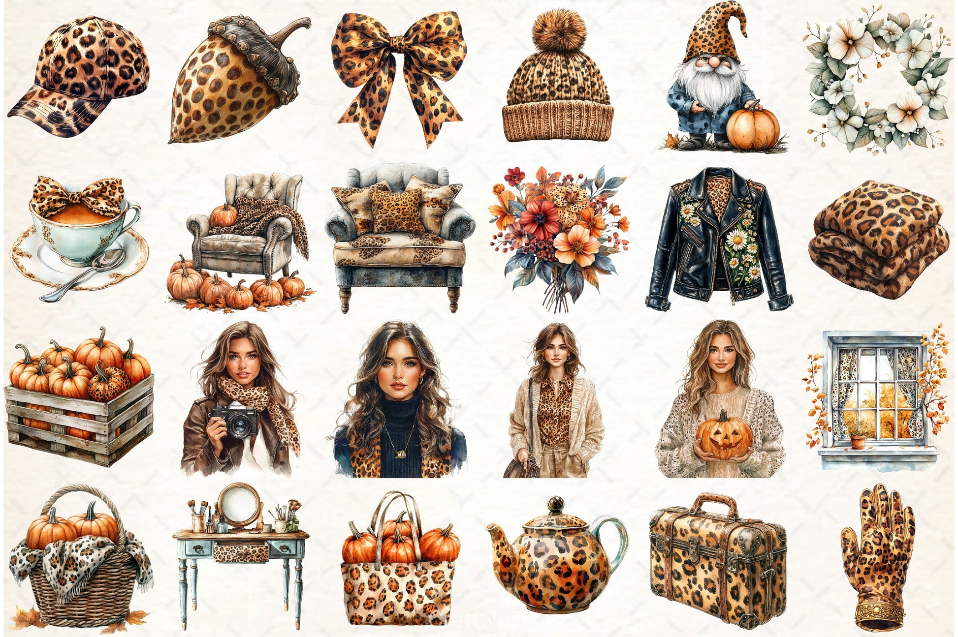 Autumn Fashion Clipart Bundle - CraftNest - Digital Crafting and Art