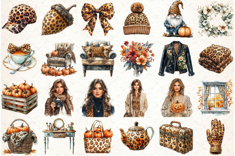 Autumn Fashion Clipart Bundle - CraftNest - Digital Crafting and Art