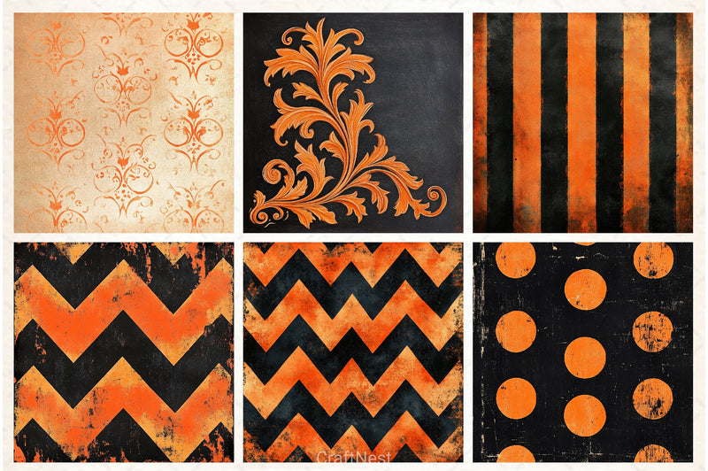 Vintage Halloween Digital Paper Pack 1 - CraftNest - Digital Crafting and Art