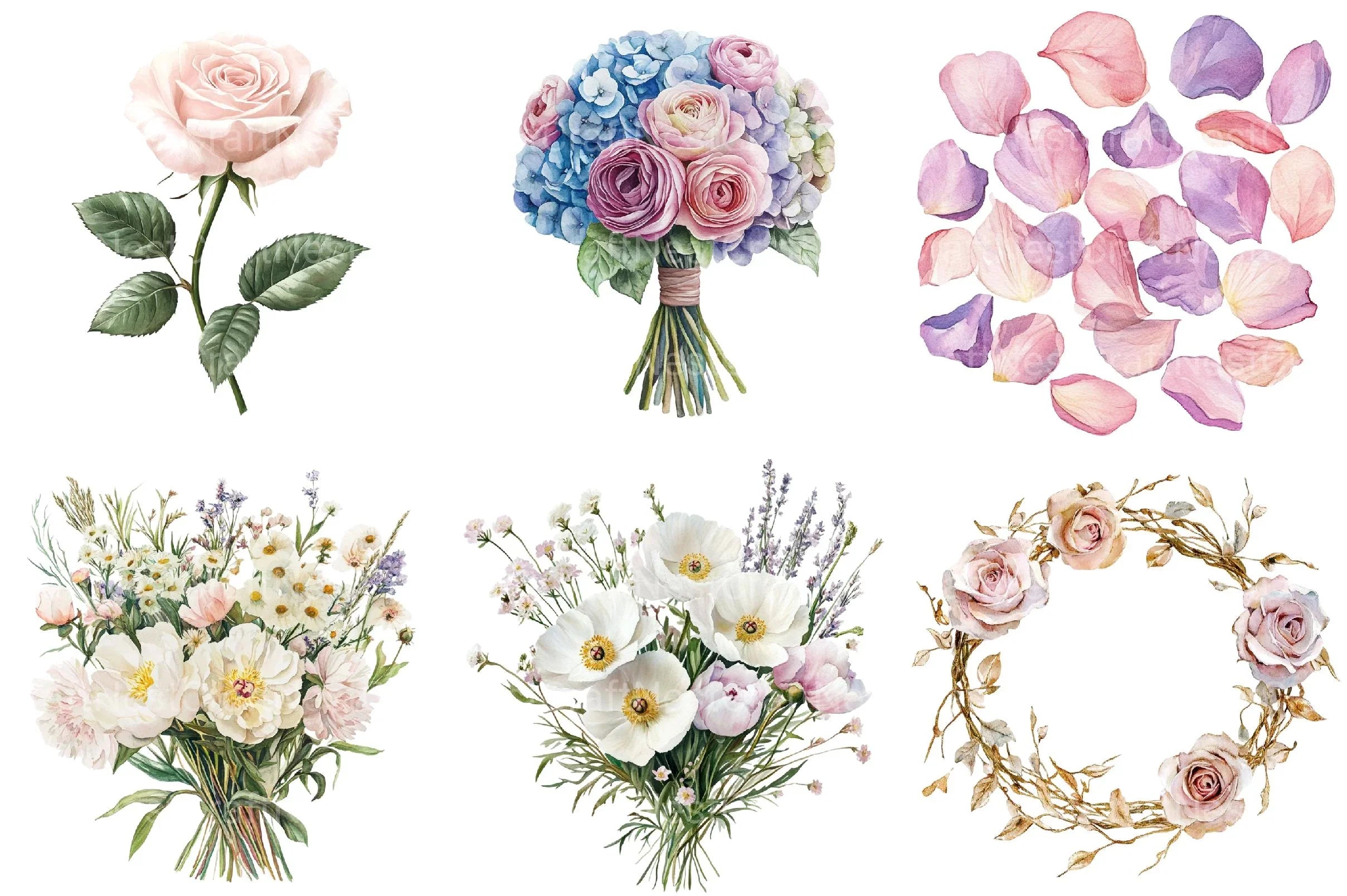 Romance Floral Clipart - CraftNest - Digital Crafting and Art