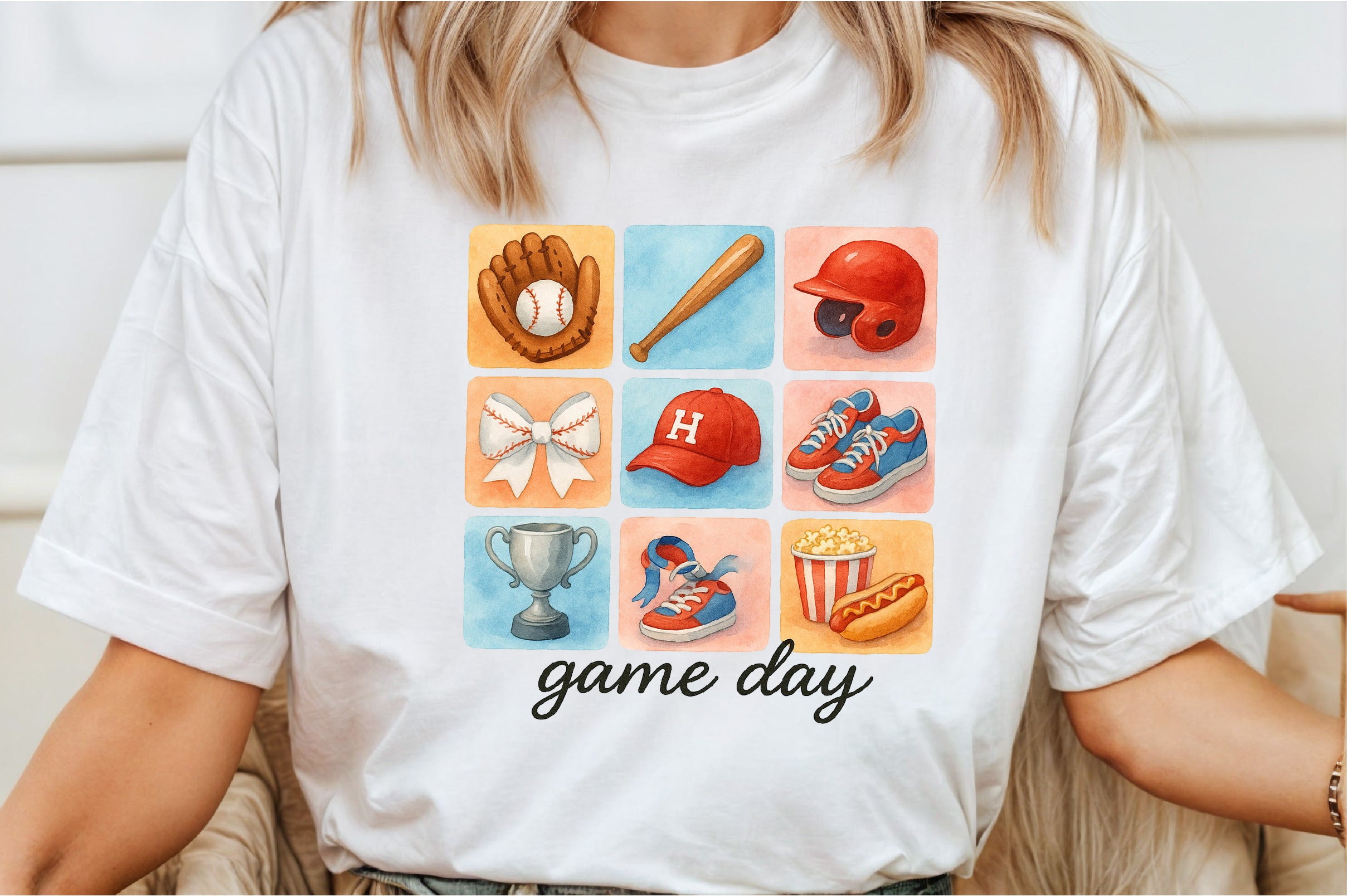 Brushstroke Baseball Game Day Clipart Bundle