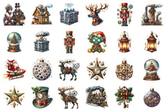 Steampunk Christmas Snowman Clipart Bundle - CraftNest - Digital Crafting and Art