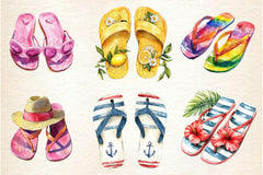 Beach Flip Flops Clipart Bundle - CraftNest - Digital Crafting and Art
