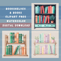 Minimalist Bookshelves Clipart Bundle - CraftNest - Digital Crafting and Art