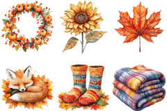 Cozy Autumn Clipart Bundle - CraftNest - Digital Crafting and Art