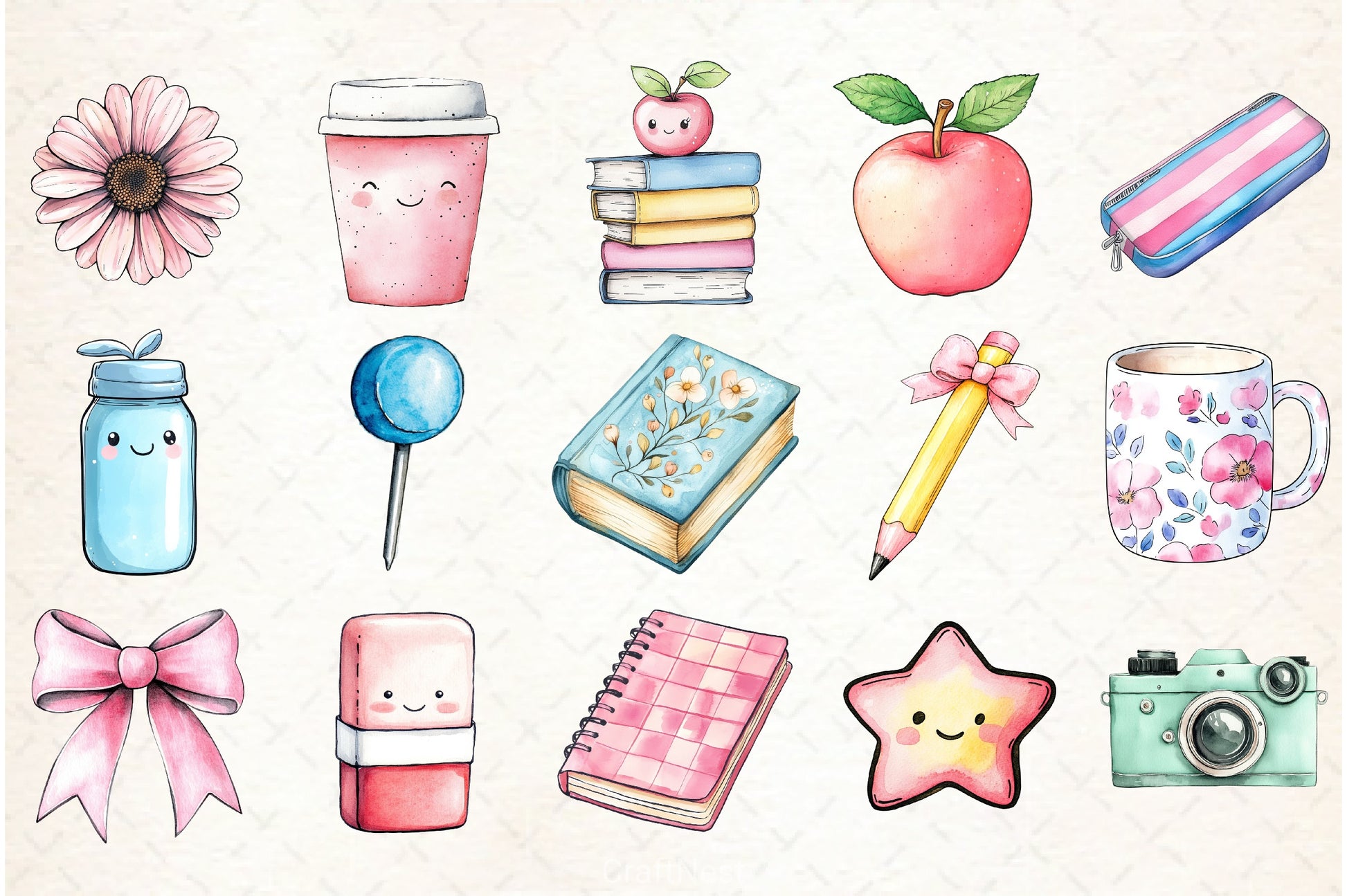 Preppy Teacher Clipart Bundle - CraftNest - Digital Crafting and Art