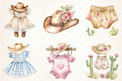 Cowgirl Baby Clothes Clipart Bundle - CraftNest - Digital Crafting and Art