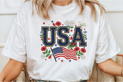 Floral Embroidery USA Retro Clipart Bundle - CraftNest - Digital Crafting and Art