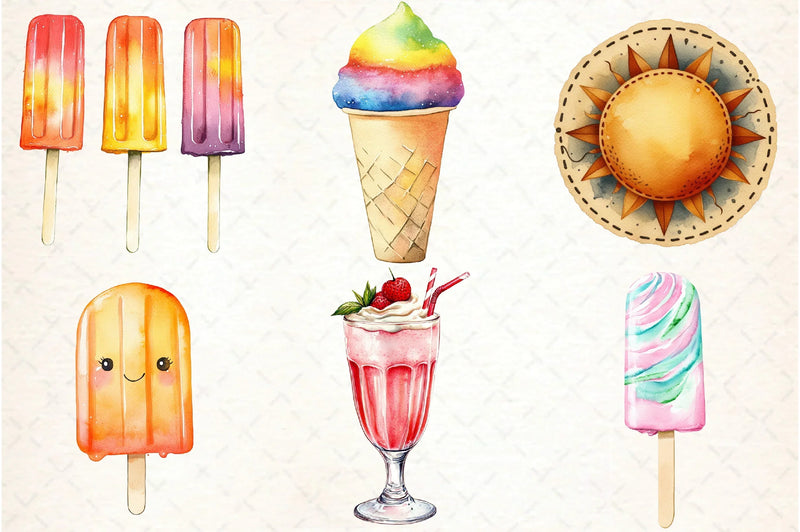 Retro Summer Treats Clipart Bundle - CraftNest - Digital Crafting and Art
