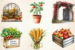Autumn Garden Clipart Bundle 2 - CraftNest - Digital Crafting and Art