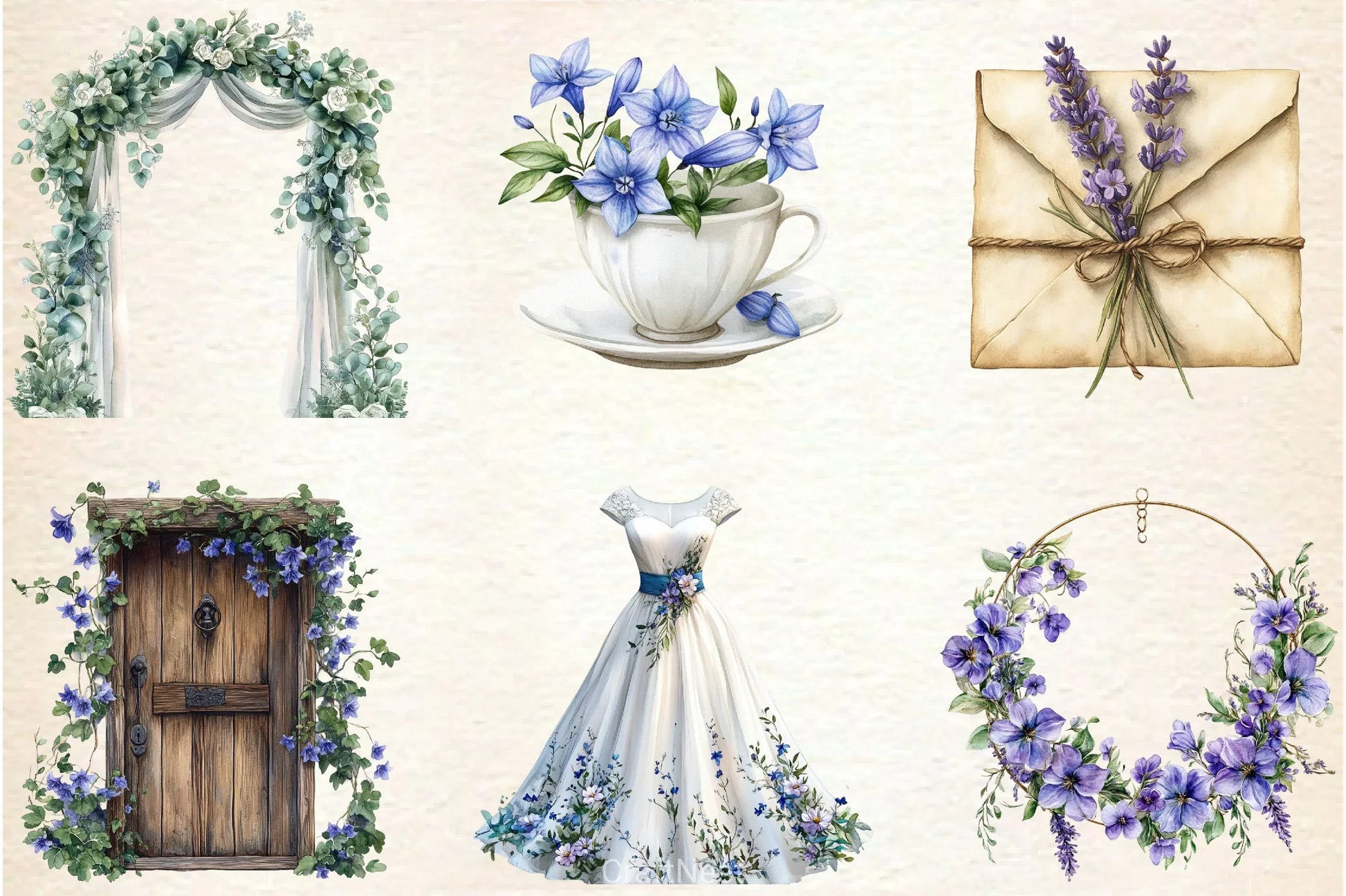 Spring Campanula Flower Clipart Bundle - CraftNest - Digital Crafting and Art