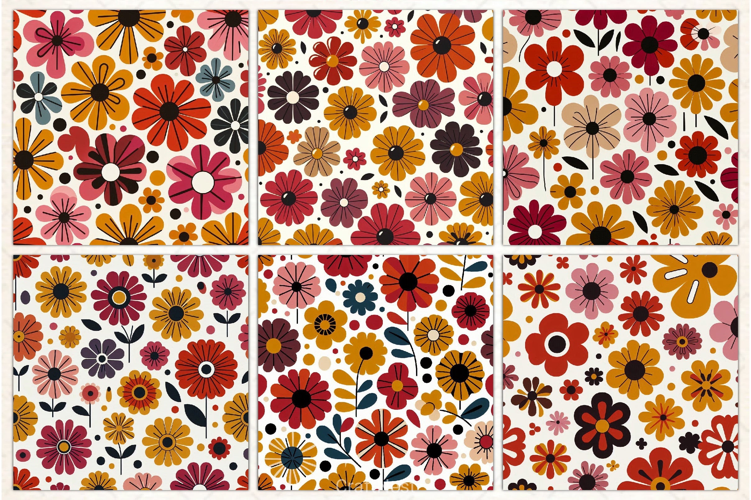 Bright Floral Seamless Pattern - CraftNest - Digital Crafting and Art