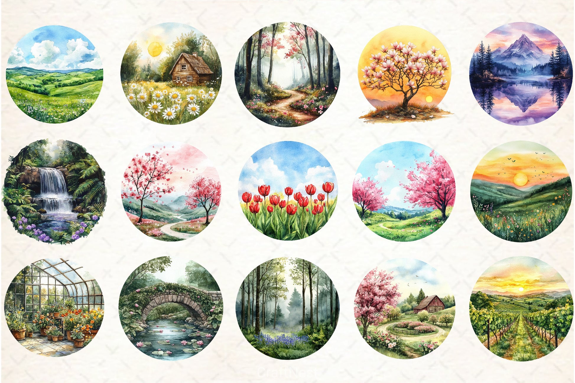 Spring Landscapes Clipart Bundle - CraftNest - Digital Crafting and Art