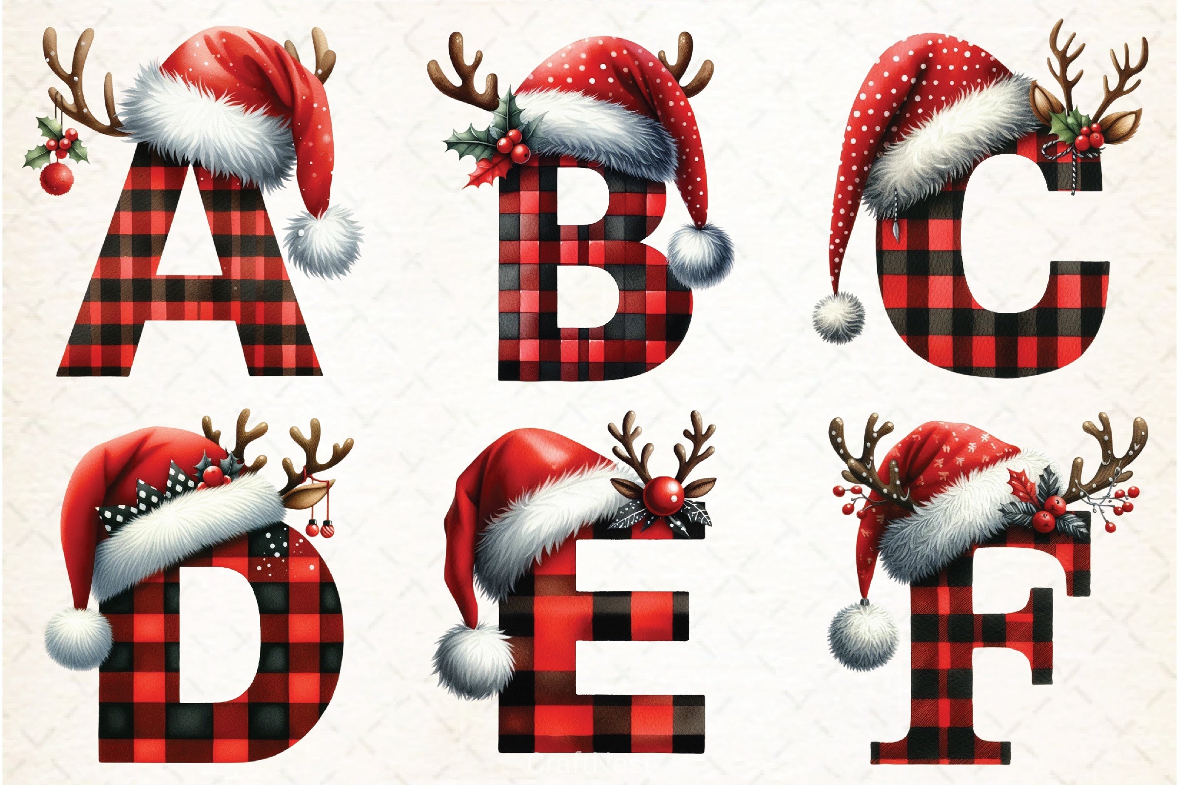 Christmas Alphabet Clipart Bundle 3 - CraftNest - Digital Crafting and Art