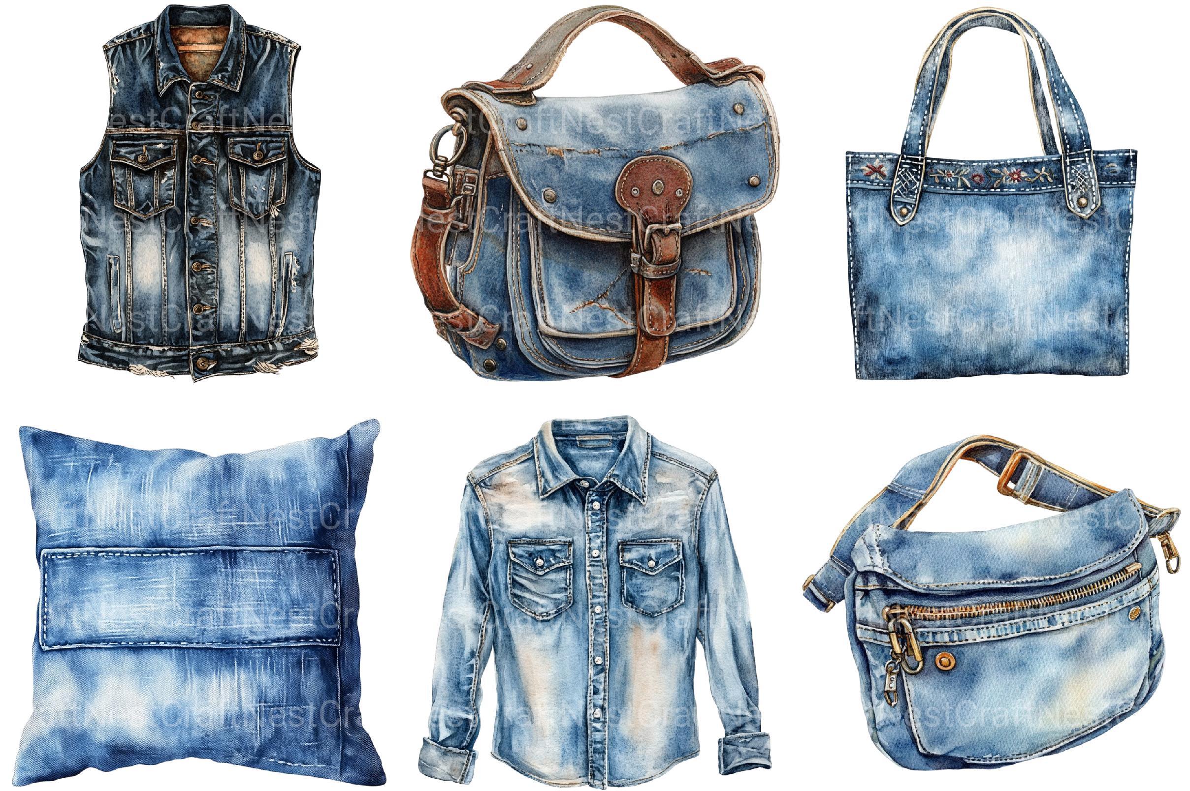 Vintage Denim Clipart - CraftNest - Digital Crafting and Art