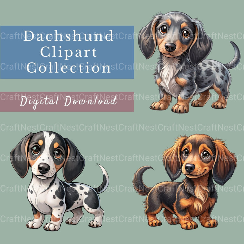 Dachshunds Clipart Bundle - CraftNest - Digital Crafting and Art