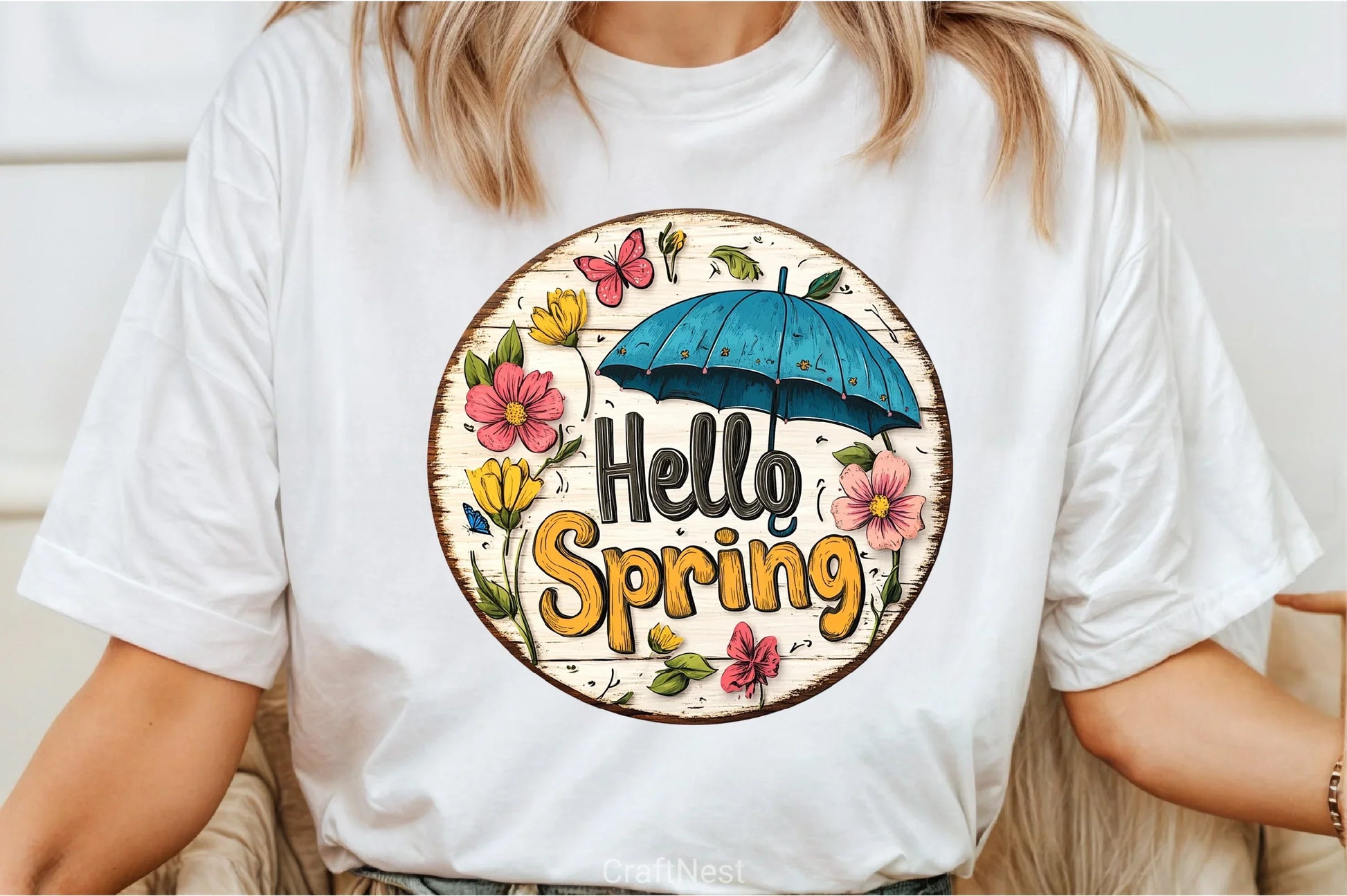 Hello Spring Floral Sign Clipart Bundle - CraftNest - Digital Crafting and Art