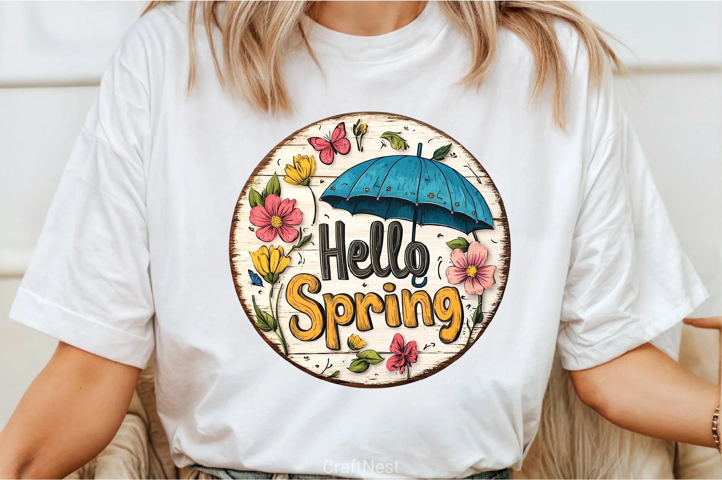 Hello Spring Floral Sign Clipart Bundle - CraftNest - Digital Crafting and Art