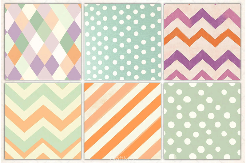 Pastel Halloween Digital Paper - CraftNest - Digital Crafting and Art