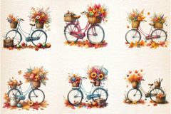 Autumn Vintage Bicycle Clipart Bundle 4 - CraftNest - Digital Crafting and Art