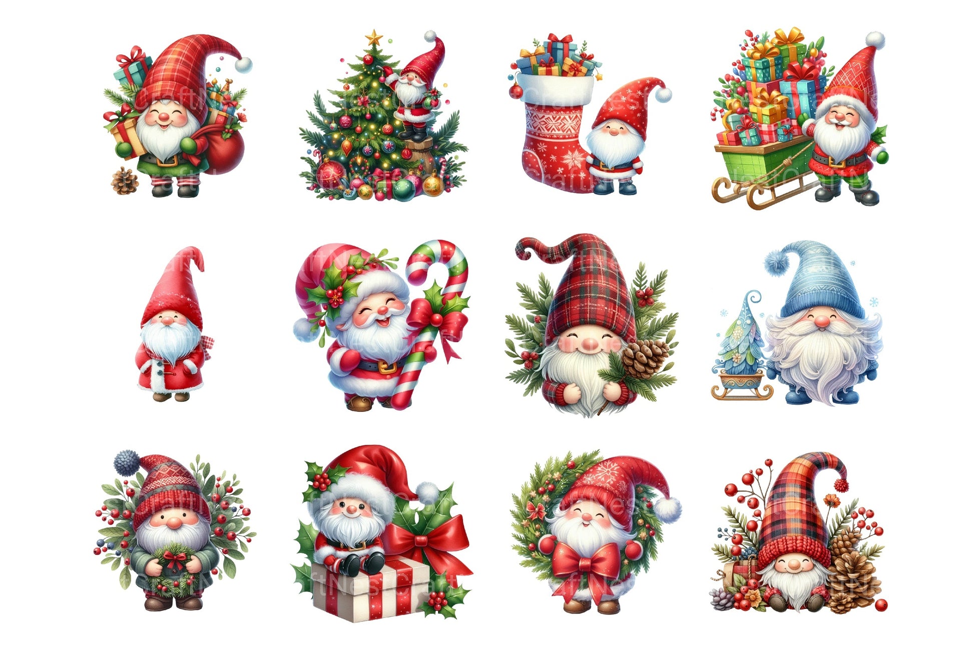 Gnome Christmas Cozy Clipart Bundle - CraftNest - Digital Crafting and Art