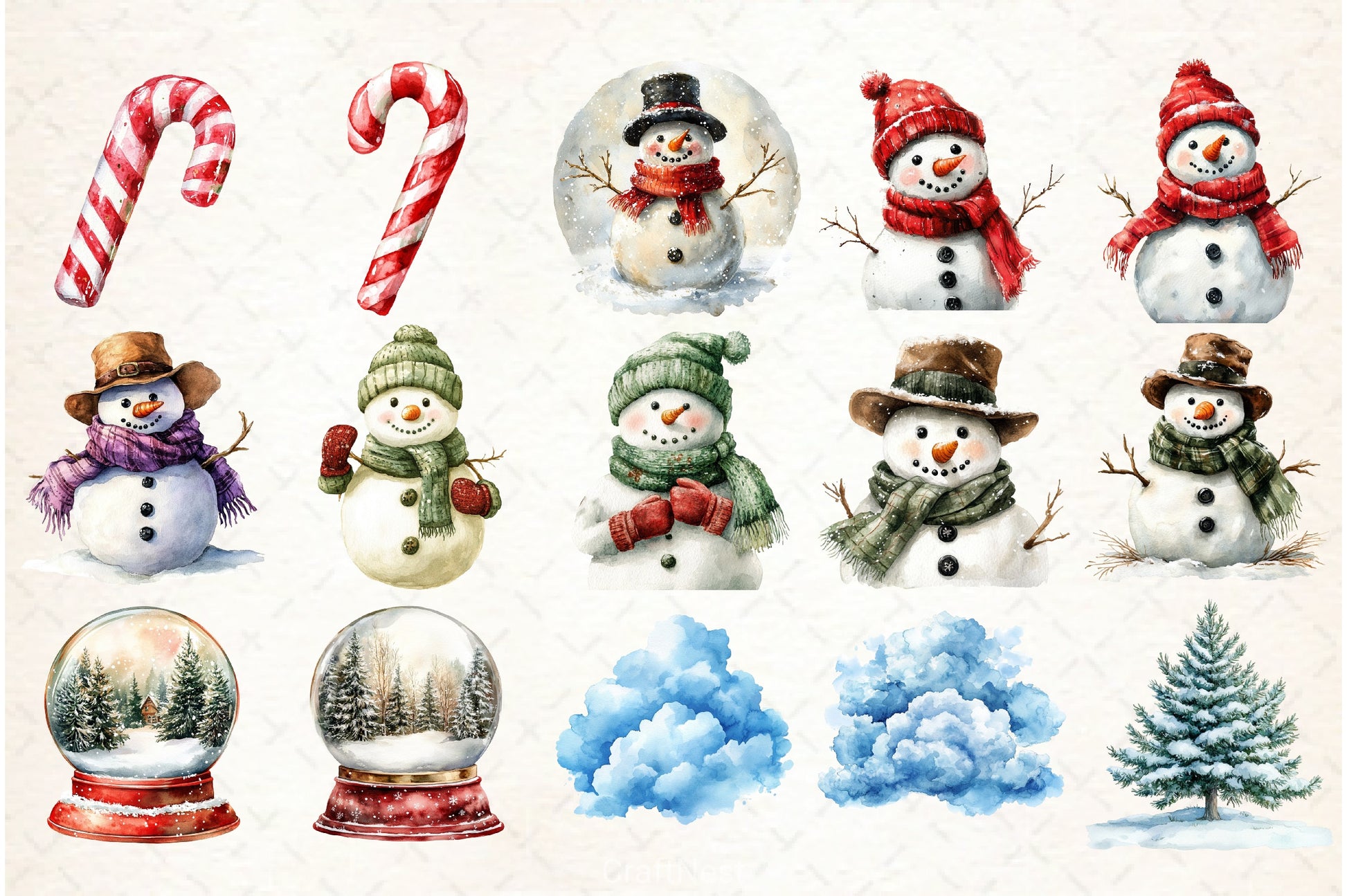 Christmas Snowman Clipart Bundle 15 - CraftNest - Digital Crafting and Art