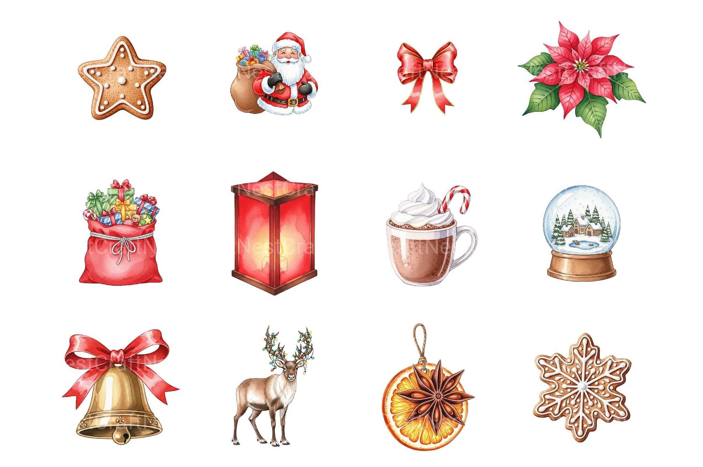 Happy Holidays Christmas Clipart Bundle - CraftNest - Digital Crafting and Art