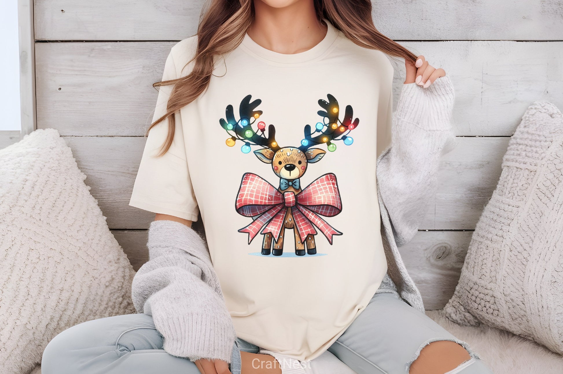 Christmas Reindeer Bow Clipart Bundle 2 - CraftNest - Digital Crafting and Art